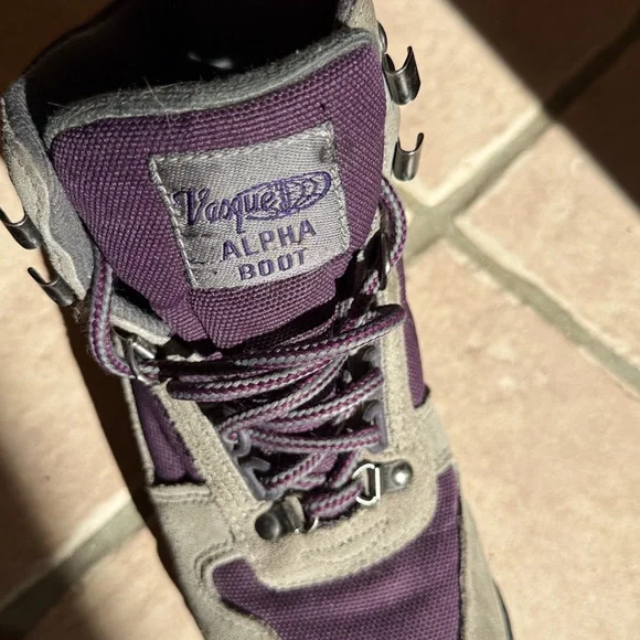 Vasque Alpha Boot in Purple nylon and Grey suede women’s size 6 - Picture 4 of 6